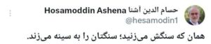 حسام الدین آشنا در واکنش به حمله برخی افراد به عراقچی: همان که سنگش می‌ز‌نید؛ سنگتان را به سینه می‌زند
