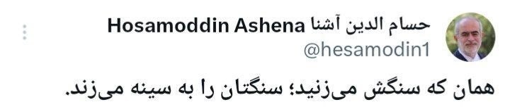 حسام الدین آشنا در واکنش به حمله برخی افراد به عراقچی: همان که سنگش می‌ز‌نید؛ سنگتان را به سینه می‌زند