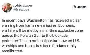 🔴دبیر شورای عالی امنیت ملی: واشنگتن از موشک‌های جدید ایران هشدار واضحی دریافت کرده است